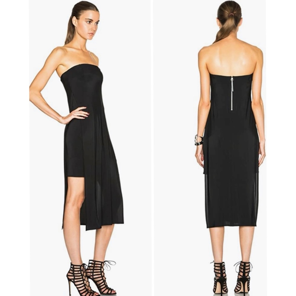 Helmet Lang Faint Silk strapless midi dress